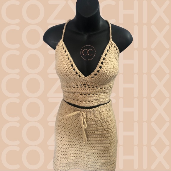 Net & Chill: Handmade Crochet Duo Skirt Set - Picture 2 of 5